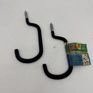 2 Crawford 8.5" Vinyl Coat Black Steel Medium Bicycle Hook Screw-In 100 lb SH18